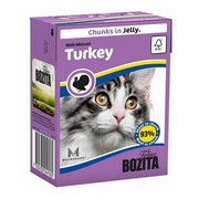 BOZITA консервы для кошек кусочки в желе рубленая индейка