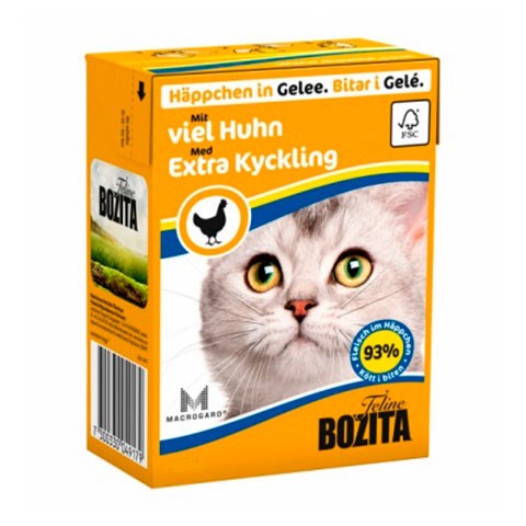 BOZITA консервы для кошек кусочки в желе рубленая курица