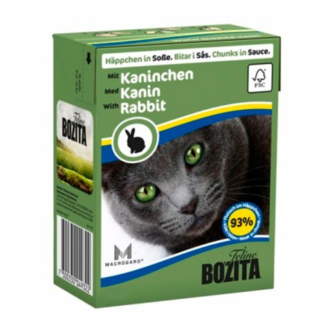 BOZITA консервы для кошек кусочки в соусе кролик