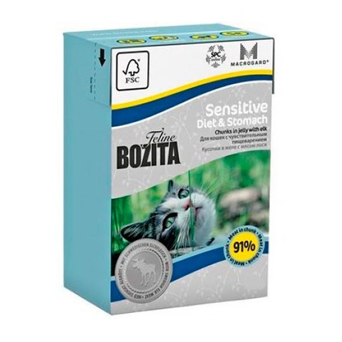 BOZITA Funktion Sensitive Diet&Stomah кусочки лося в желе для кошек с чувствительным пищеварением