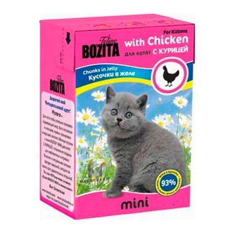 BOZITA Mini консервы для котят кусочки в желе с курицей