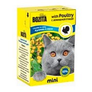BOZITA Mini консервы для кошек кусочки в желе с домашней птицей