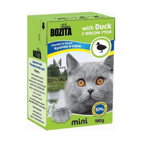BOZITA Mini консервы для кошек кусочки в соусе с мясом