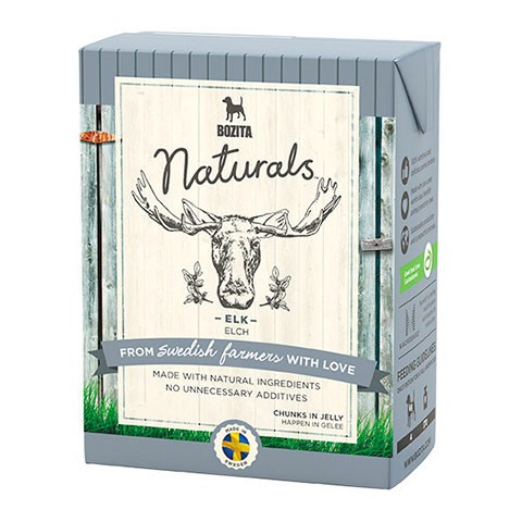 BOZITA Naturals Elk консервы для собак кусочки в желе с лосем