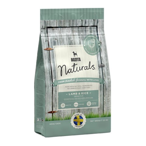 BOZITA Naturals Lamb&Rice 22/12 сухой корм для чувствительных собак с нормальным уровнем активн-ти ягненок и рис