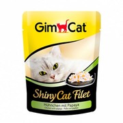 GimCat паучи ShinyCat Filet для кошек цыпленок с папайей