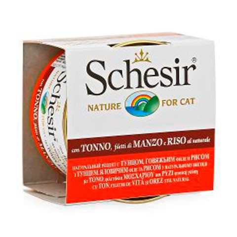 Schesir консервы для кошек тунец/говядина/рис