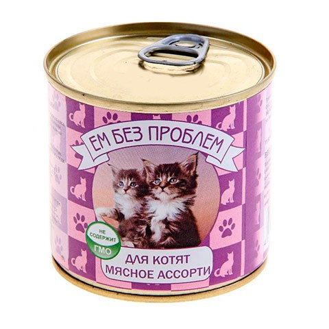 ЕМ БЕЗ ПРОБЛЕМ консервы для котят ассорти
