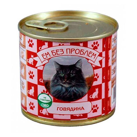ЕМ БЕЗ ПРОБЛЕМ консервы для кошек говядина