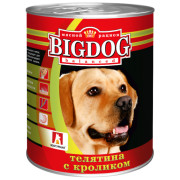 ЗООГУРМАН BIG DOG консервы для собак телятина с кроликом, 850гр