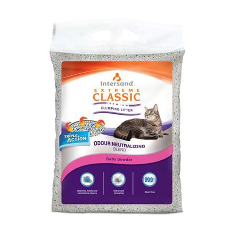 Наполнитель комкующийся Extreme Classic Baby Powder ароматизированный пластиковый пакет с ручками