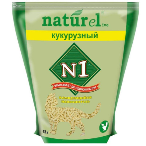 NATUREL Комкующийся кукурузный наполнитель для кошачьего туалета