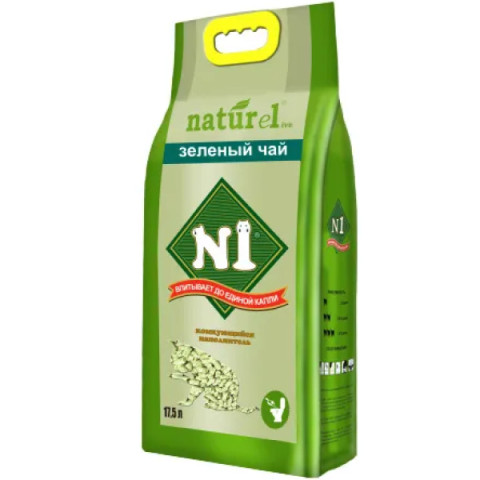 Naturel Комкующийся с ароматом зеленого чая наполнитель для кошачьего туалета