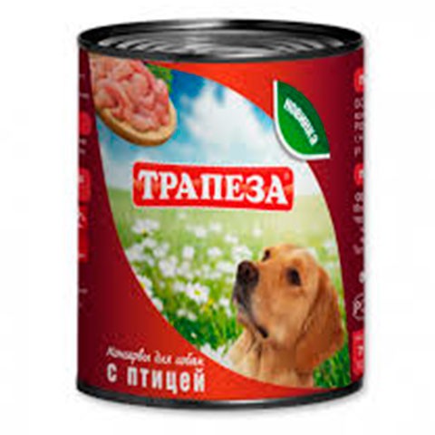 Трапеза консервы для собак с птицей