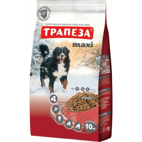 Трапеза Макси сухой корм для собак крупных пород с говядиной