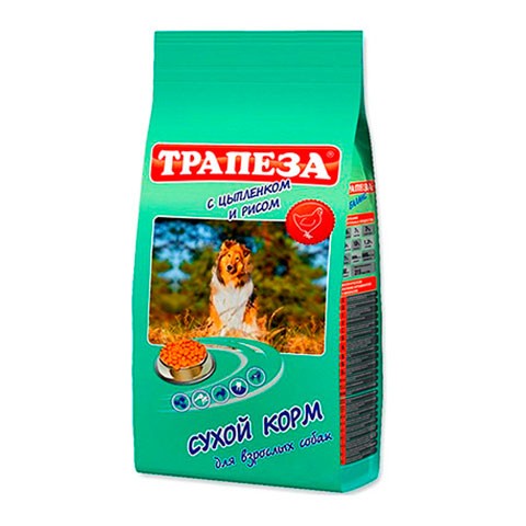 Трапеза сухой корм для собак цыпленок с рисом