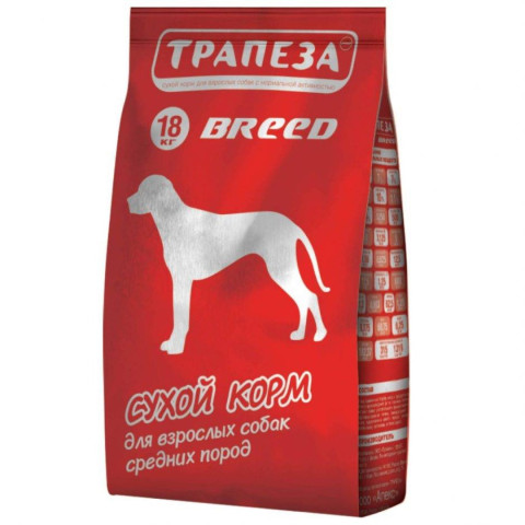 Трапеза Breed корм сухой для собак средних и крупных пород с говядиной