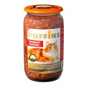 Puffins консервы для кошек говядина/печень