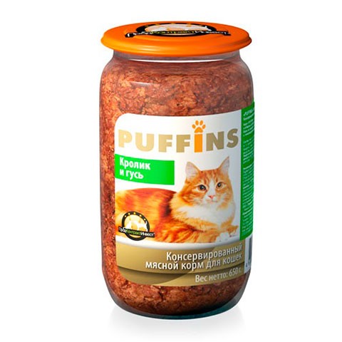 Puffins консервы для кошек кролик/гусь