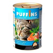 Puffins консервы для кошек рыбное ассорти в желе