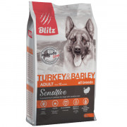BLitz Sensitive Turkey & Barley Adult Dog All Breeds корм сухой для взрослых собак всех пород с индейкой и ячменем