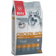 Blitz Classic Chicken & Rice Adult Dog All Breeds корм сухой для собак всех пород с курицей и рисом