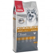 Blitz Classic Chicken & Rice Adult Dog All Breeds корм сухой для собак всех пород с курицей и рисом