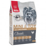 Blitz Classic Mini & Toy Breeds Dog All Life Stages корм сухой для собак мелких и миниатюрных пород всех возрастов с курицей и рисом