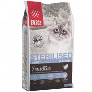 Blitz Sensitive Turkey Adult Sterilised Cat All Breeds корм сухой для стерилизованных кошек с индейкой