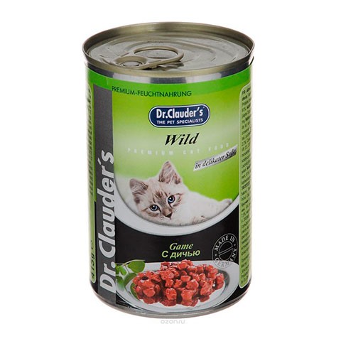 Dr.Clauder's консервы для кошек кусочки в соусе дичь