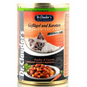 Dr.Clauder's консервы для кошек кусочки в соусе домашняя птица с морковью