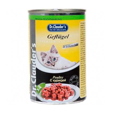Dr.Clauder's консервы для кошек кусочки в соусе курица