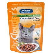 Dr.Clauder's консервы для кошек пауч кролик/печень