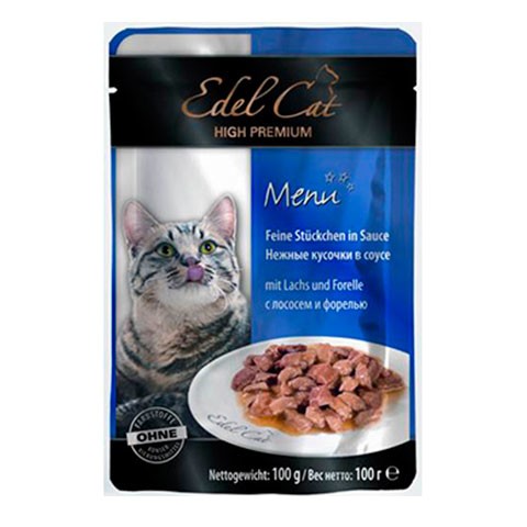 Edel Cat пауч для кошек нежные кусочки лосось/форель в соусе