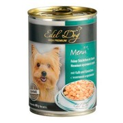 Edel Dog консервы для собак нежные кусочки в соусе телятина/кролик