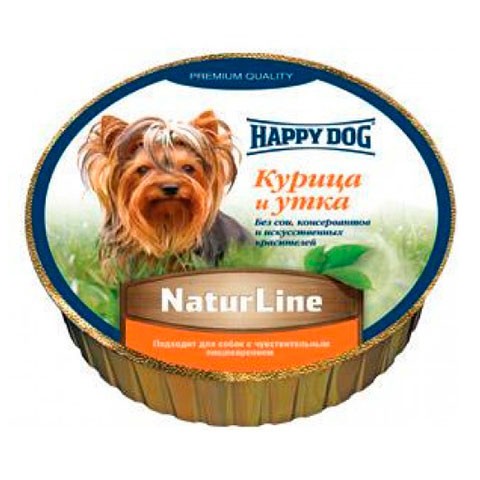 Happy Dog консервы для собак паштет курица/утка