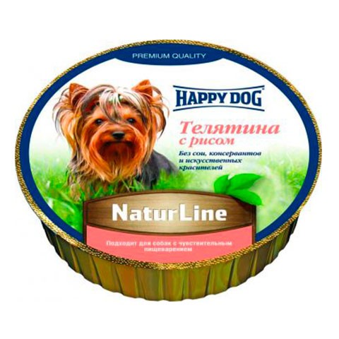 Happy Dog консервы для собак паштет телятина с рисом