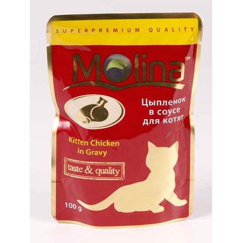 Molina пауч для котят цыпленок в соусе