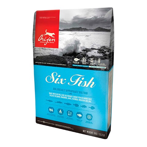 Orijen Six Fish 85/15 беззерновой корм для собак всех пород гипоаллергенный