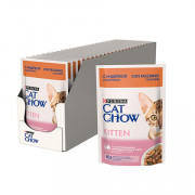 Cat Chow консервы для котят кусочки в желе индейка, кабачок
