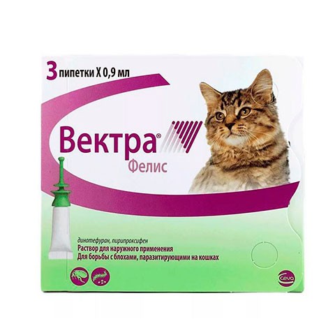 Вектра Фелис капли для кошек от блох и паразитов