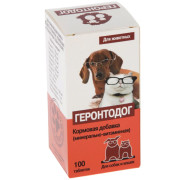Квант МКБ Геронтодог минерально-витаминная подкормка для ослабленных, стареющих собак и кошек, 100таб