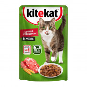 Kitekat корм консервированный для кошек сочная говядина в желе