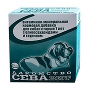 СеваВит витаминно-минеральная кормовая добавка для собак старше 7 лет с олигосахаридами и таурином
