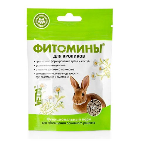 Фитомины Функциональный корм для кроликов, 100таб