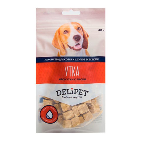 DeliPet лакомство для собак мясо утки с рисом