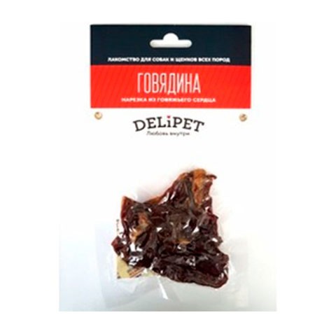 DeliPet лакомство для собак нарезка из говяжьего сердца