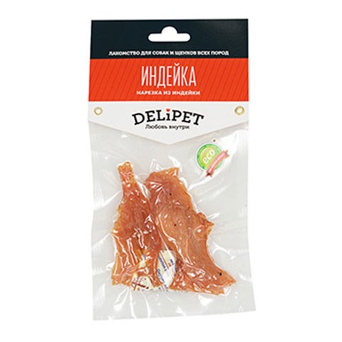 DeliPet лакомство для собак нарезка из индейки