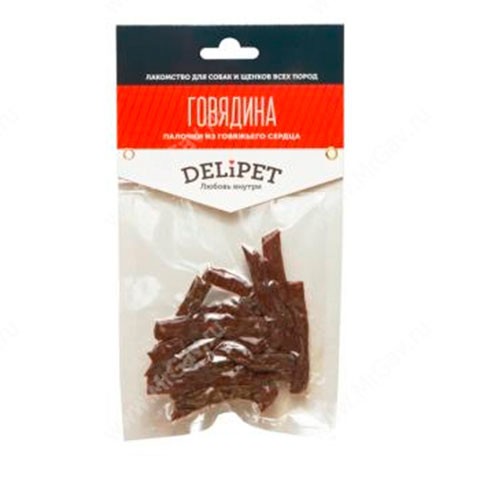 DeliPet лакомство для собак палочки из говяжьего сердца