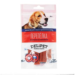 DeliPet лакомство для собак пастилки из перепелки